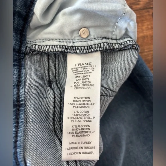 FRAME Le Slim Raw Hem Palazzo Jeans in Crossings